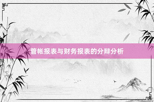 管帐报表与财务报表的分辩分析